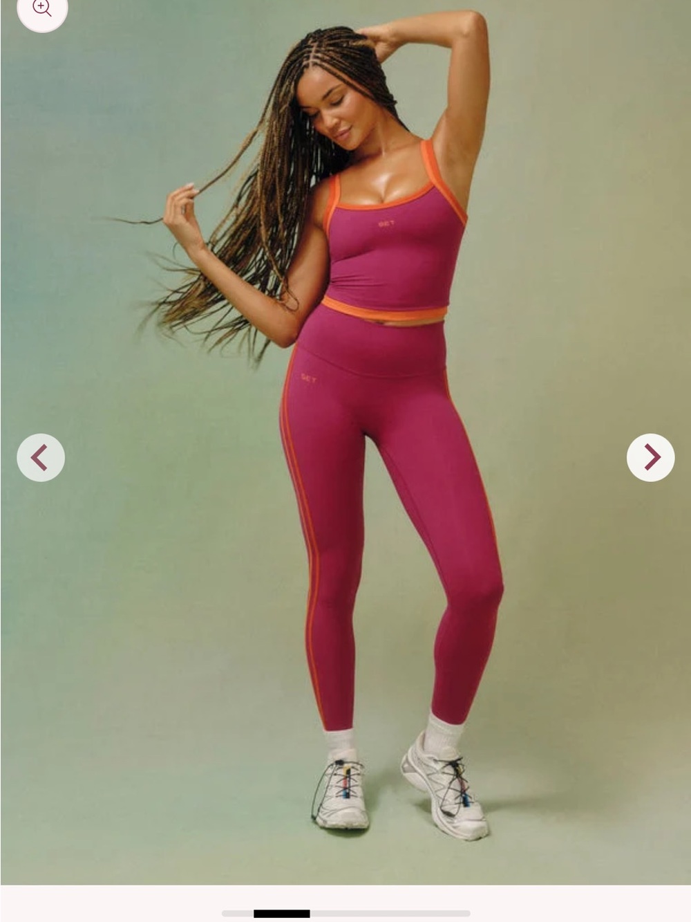 SET Active Pink Crop Tank with Orange Trim